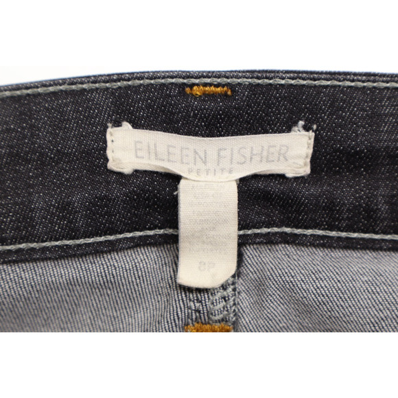 Eileen Fisher Organic Cotton Mid Rise Skinny Jeans Washed Black Gray Sz 8P - Picture 7 of 9